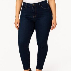 1822 Denim Dark Wash High Rise Skinny Jeans Stretch Classic Fit Blue 16